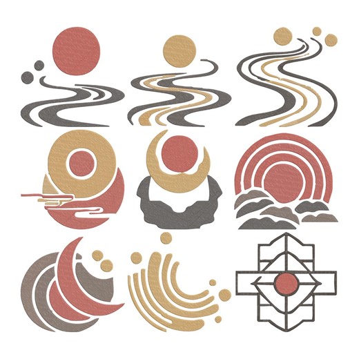 Japanese Culture Embroidery Design, Dragon Wave Sakura Sun Machine Embroidery File, Instant Download, 7 Sizes - Etsy