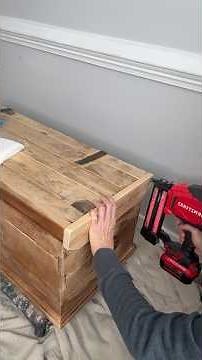 I stained this wood trunk right over the existing finish! What do you think of this color? #diy