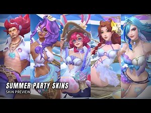 【Preview】 Summer Party Skins: Seraphine (Legendary), Aurora, Samira, Katarina, and Yasuo - Wild Rift