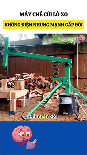 Spring wood splitter - No electricity needed but twice as powerful #knowledgeandtechnology #disco...