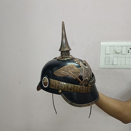 Handmade German Imperial Pickelhaube Helmet: Wearable Leather Officer Helmet - Etsy