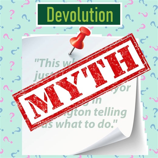 Devolution - heard this one before?? Let's clear that up: Devolution means more local control - not less. Every council keeps running its own services. Joint decisions only happen where it makes sense - like transport and investment. #Devolution | Cheshire East Council
