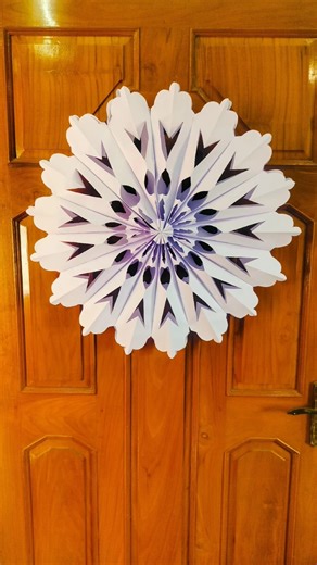 Easy and quick way to make 3D paper snowflakes for DIY 🌸 ✨#shortvideo #youtubeshorts #youtubevideo