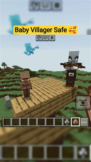 Why Pillagers Don’t Hurt Baby Villagers in Minecraft! 🍼🥰 #minecraftshorts #babyvillager