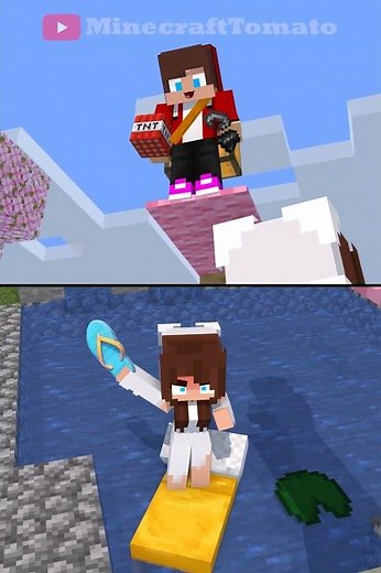 JJ TNT Pool Jump 😭🧨 - MAIZEN Minecraft Animation