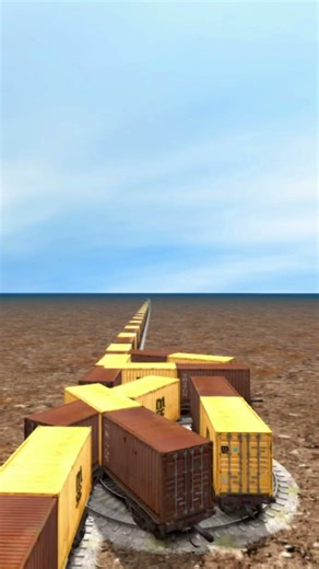 Dangerous Crazy Train On Broken Diamond Curved Railroad 💥 Funny BeamNG.Drive simulator #shorts