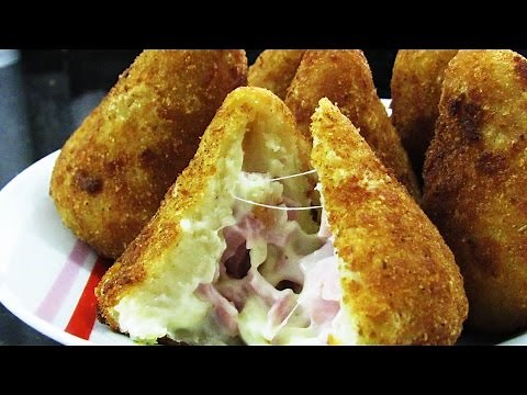 Coxinha De Queijo e Presunto Ripado e Facil!