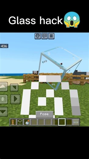 Minecraft Invisible Glass Hack? (NO MODS) 😱 #short #minecraft