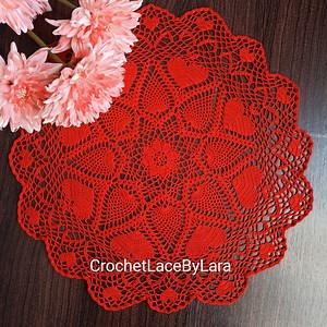 Crochet Hearts Doily Pattern, Instant PDF Download - Etsy