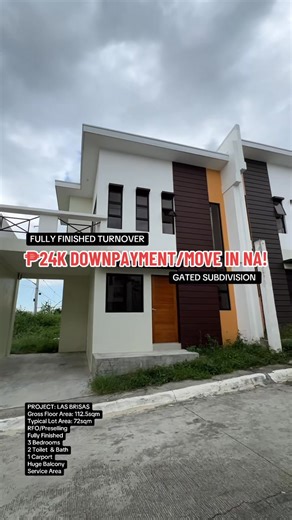 S0039: LAS BRISAS 24K Down Payment | Single Attached House along Governor's Drive Tanza PROJECT: LAS BRISAS Gross Floor Area: 112.5sqm Typical Lot Area: 72sqm RFO/Preselling Fully Finished 3 Bedrooms 2 Toilet & Bath 1 Carport Huge Balcony Service Area * Along Governor’s Drive highway * Higher elevation - giving fresher air and cooler breeze at night * Proximity to major hubs: 3–5 minutes drive to the town proper of Trece Martires City (e.g., SM City Trece Martires, public market) * Access to Man