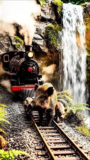 babi hutan tertabrak kereta api #miniature #miniaturkeretaapi#shorts