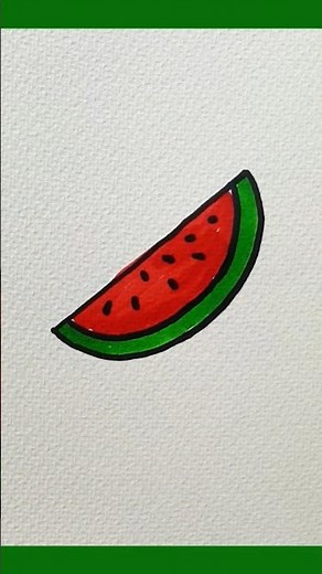🍉How to Draw a Realistic Watermelon Slice – Easy Step-by-Step Tutorial