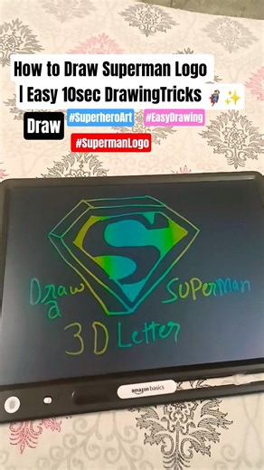 How to Draw Superman Logo | Easy 10sec DrawingTricks ✏️✨​#TheHarshitArtStudio #SupermanLogo#viralart