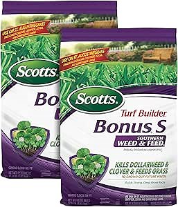 Scotts Turf Builder Bonus S Southern Weed & Feed2, Weed Killer and Lawn Fertilizer, 5,000 sq. ft., 17.24 lbs. (2-Pack)
