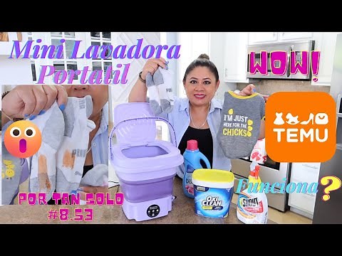 COMO FUNCIONA LA MINI LAVADORA PORTATIL Y COLAPSABLE DE TEMU #temureview