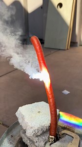 Transecting wiener with Solar Death Ray #fun #sun #food #solar | Solar