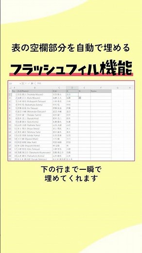 名字と名前で分けたい！Excelで簡単一覧づくり【ITハック】 #shorts