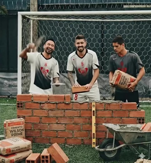Construção do muro para o próximo jogo do BFC