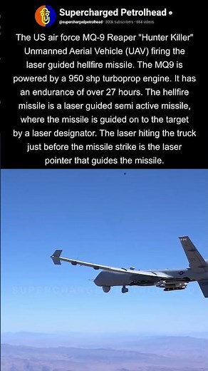 US MQ-9 drone fires hellfire missile