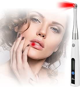 Red Light Therapy Devices,Cold Sore Red Light Therapy for Pain Relief and Canker Lip Sore Management, Infrared Light Therapy Device with 660nm, 850nm Wavelengths