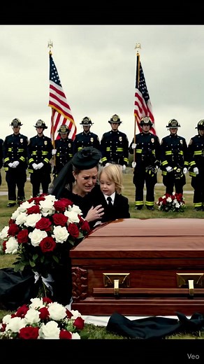 At the funeral of firefighter Daniel Hayes, his 3-year-old son, Eli, pointed at the coffin and whispered, “Daddy’s not sleeping. He’s calling me.” Everyone thought it was just a child’s confusion—until what Eli said led to the discovery that Daniel’s death wasn’t an accident at all. The gray sky hung low over Fairview Cemetery as the sound of bagpipes echoed through the air. Friends, neighbors, and firefighters in uniform stood in silence around the closed coffin of Daniel Hayes—a man hailed as 