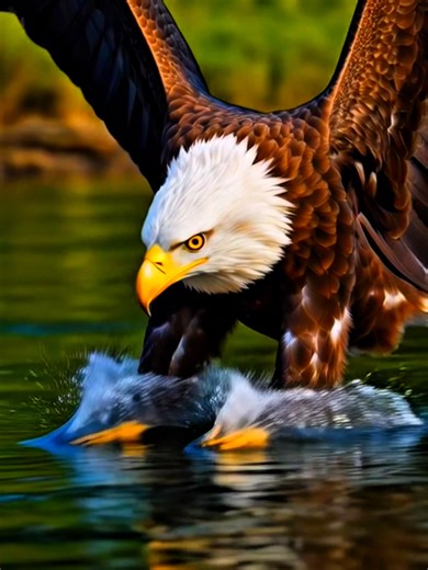 Eagle Snatches Fish From River in Mid-Air | Incredible Wildlife Moment Caught on Camera 🦅🐟 Witness an incredible wildlife moment as a powerful eagle dives into the river and snatches a fish before flying away. This amazing bird of prey shows its true hunting skills in real time. Nature in Europe is full of breathtaking moments like this. This viral wildlife footage captures the raw power, speed, and precision of one of nature’s most skilled hunters. If you love wildlife, birds of prey, and rar