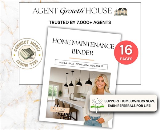 Home Maintenance Binder Template for Realtors, Maintenance Binder for Buyers or Sellers, Real Estate Printable Maintenance Guide - Etsy