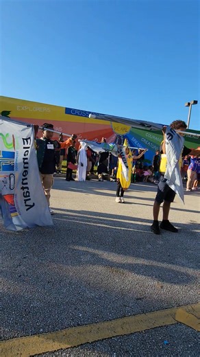 Our cheer squad and color guard performed at our parade this morning. | Crosspointe Elementary PTA