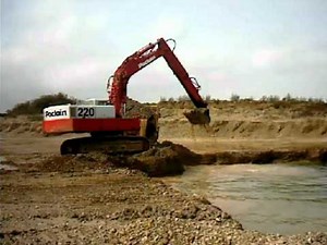 Poclain 220 CK mit Kaelble im Kieswerk