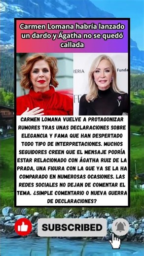 💣 Carmen Lomana habría lanzado un dardo y Ágatha no se quedó callada