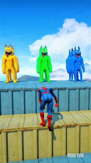 GTA 5 Epic Water Ragdolls Spiderman vs BANBAN Jumps/Fails Ep.763 #shorts