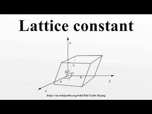Lattice constant