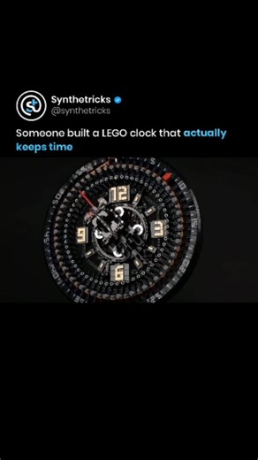 Synthetricks™ | AI | Automation on Instagram: "Follow (us) @synthetricks to learn something NEW about AI everyday 🤖🧠💫 A fully working mechanical clock built entirely from LEGO prices. And yes, it actually keeps time. Someone engineered this using only LEGO Technic gears, a gravity-powered pendulum, and a homemade escapement no motors, no electronics, no hidden tricks. That’s what makes this so fascinating. LEGO pieces aren’t designed for precision. Plastic flexes. Gears create friction. Tiny 