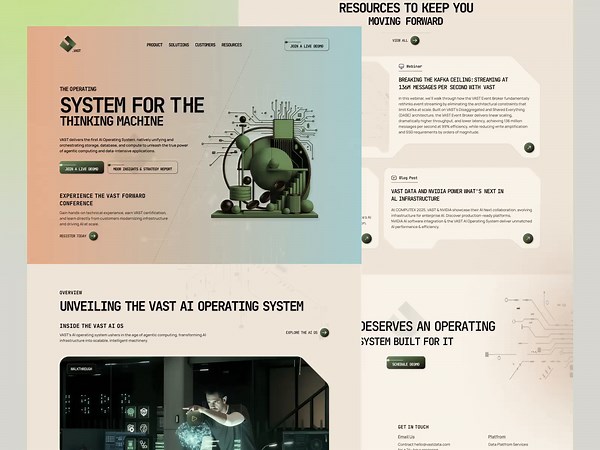 VAST Data — Unified AI Data web design 3D animation