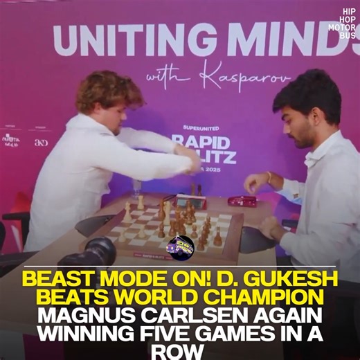HIP-HOP MOTOR BUS on Instagram: "Just days after Magnus Carlsen described him as “one of the presumably weaker players,” India’s D. Gukesh delivered a powerful response—right on the chessboard. The 18-year-old stunned the world No. 1 by defeating him with the Black pieces in round six of the SuperUnited Rapid and Blitz Croatia, part of the Grand Chess Tour, on Thursday. This marked Gukesh’s second consecutive victory over Carlsen and propelled him to the top of the leaderboard as the sole leader