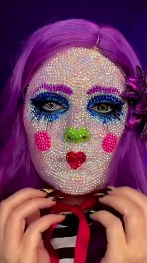 Mime Rhinestone Makeup Scratching ASMR