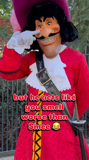 When Captain Hook thinks you smell worse than Smee 😂 #disney #disneymagic #disneyland #hook