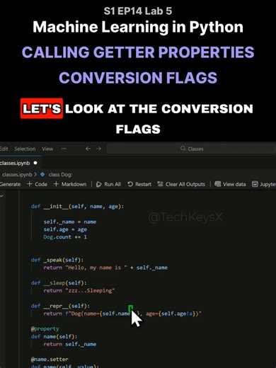 V - S1 EP14 Lab 5 - Machine Learning in Python - Calling Getter Properties - Conversion Flags #learnpython #learntocode #pythoncoding #vscode #dataengineering #codingforbeginners #machinelearningbasics #jupyterlabs #python #statistics #machinelearningtutorial #mlforbeginners #machinelearningmodels #datascienceforbeginners #softwaredeveloper #datascience #PythonForDataScience #machinelearning #jupyternotebook #algorithims