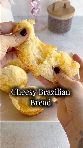 Cheesy Brazilian bread or pão de queijo #recipe #easyrecipe