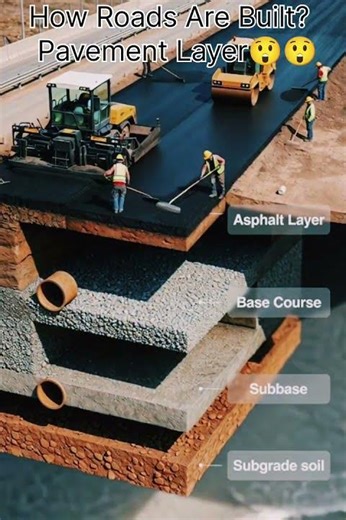 How Roads Are Built? | Pavement Layers😲😲
