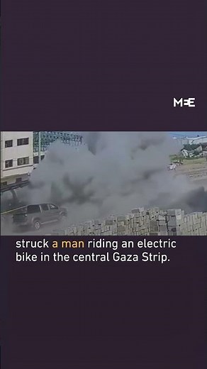 Footage captures moment Israeli drone targets man riding bike in Gaza