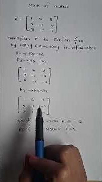 How to find Rank of Matrix