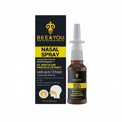 BEE and YOU Propolis Nasal Spray, 100% Pure Propolis Extract, Sinus & Congestion Relief, Natural Decongestant, Allergy Support, Nasal Moisturizing Spray | 1 fl oz