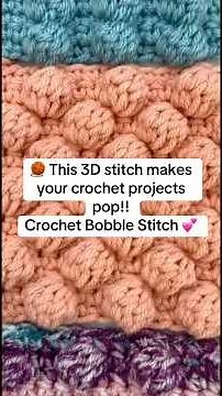🧶 Learn the Bobble Stitch! Easy crochet tutorial for beginners to add texture to blankets + more ✨
