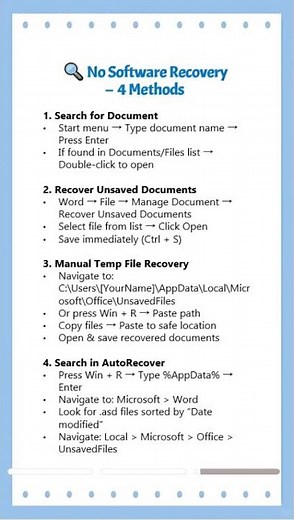 📝 Unsaved Word Document? Recover It Before It’s Gone (Step-by-Step)#msword #wordtricks #filerecovery