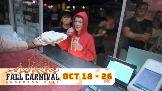 Anderson Fall Carnival... 9 Days of Rides, Games & Amazing Fair Food! Friday, October 18th – Saturday, October 26th at the Anderson Mall, 3131 North Main Street. For details visit www.AndersonFallCarnival.com #andersonsc #AndersonFallCarnival #AndersonMall #StratesShows | Strates Shows