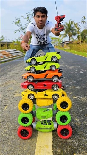 Tower Challenge New Remote Control 3 Moka Car And Rc 5 Lamborghini Car 😱