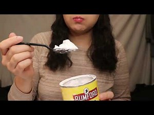 Big Spoonfuls of Rumford Corn Starch ASMR Eating