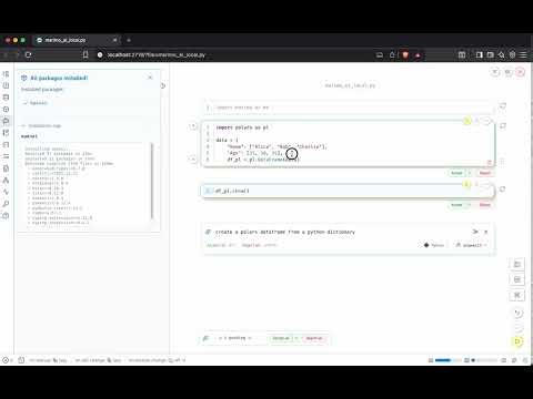use the local AI assistant in marimo notebooks