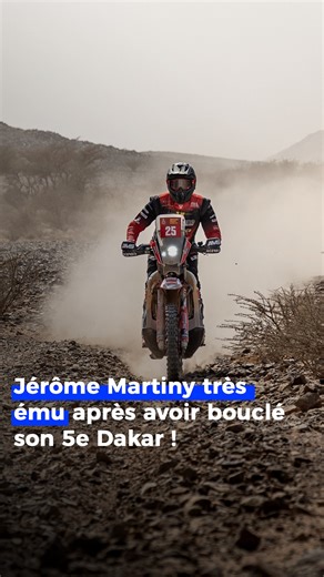 🇧🇪 Jérôme Martiny vient de boucler son 5e Dakar en terminant à une très belle 22e place au général et 3e dans la catégorie "malle-moto". 🥹 Après avoir franchi la ligne d'arrivée, il s'est présenté très ému à notre micro : "𝘾’é𝙩𝙖𝙞𝙩 𝙡𝙚 𝘿𝙖𝙠𝙖𝙧 𝙡𝙚 𝙥𝙡𝙪𝙨 𝙨𝙩𝙧𝙚𝙨𝙨𝙖𝙣𝙩, 𝙘𝙚𝙡𝙪𝙞 𝙤ù 𝙟’𝙖𝙞 𝙡𝙚 𝙢𝙤𝙞𝙣𝙨 𝙙𝙤𝙧𝙢𝙞 𝙚𝙩 𝙤ù 𝙟’𝙖𝙞 𝙛𝙖𝙞𝙩 𝙡𝙚 𝙥𝙡𝙪𝙨 𝙙𝙚 𝙢é𝙘𝙖𝙣𝙞𝙦𝙪𝙚. 𝙅𝙚 𝙛𝙖𝙞𝙨 𝙡𝙚 𝙙𝙪𝙧 𝙢𝙖𝙞𝙨 𝙤𝙣 𝙚𝙣 𝙖 𝙘𝙝𝙞é. 𝘾'𝙚𝙨𝙩 𝙢𝙖𝙜𝙞𝙦𝙪𝙚, 𝙟𝙚 𝙨𝙪𝙞𝙨